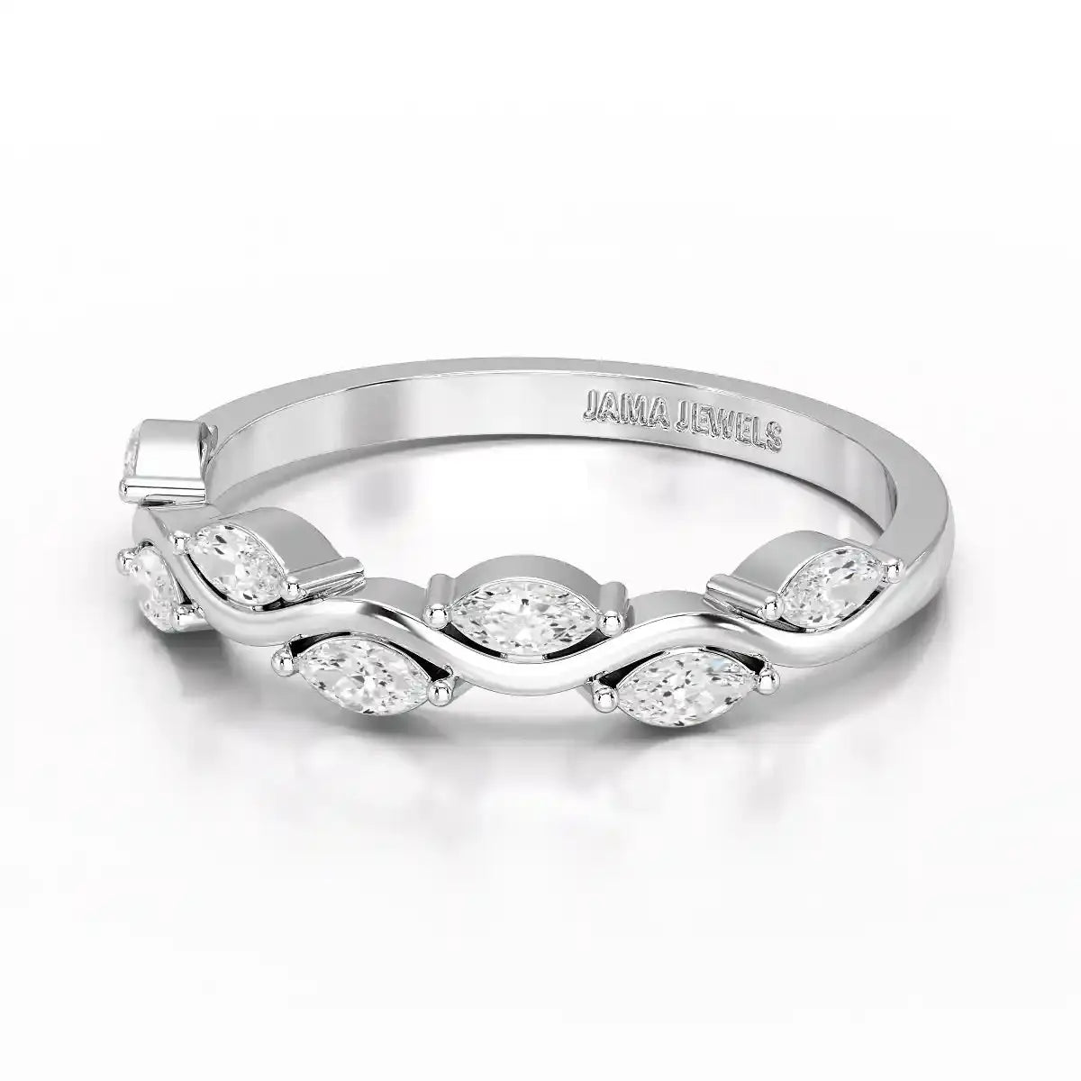 0.35 CT Twisted Ring with Marquise Cut Lab Diamonds Jama Jewels
