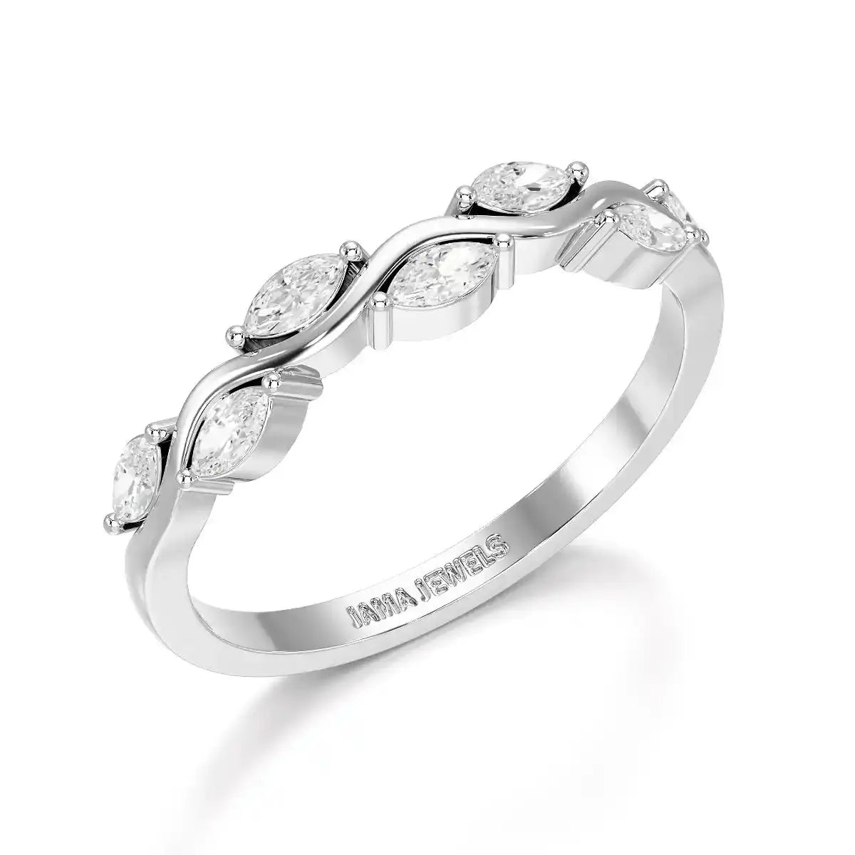0.35 CT Twisted Ring with Marquise Cut Lab Diamonds Jama Jewels