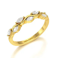 0.35 CT Twisted Ring with Marquise Cut Lab Diamonds Jama Jewels