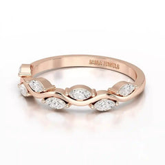 0.35 CT Twisted Ring with Marquise Cut Lab Diamonds Jama Jewels