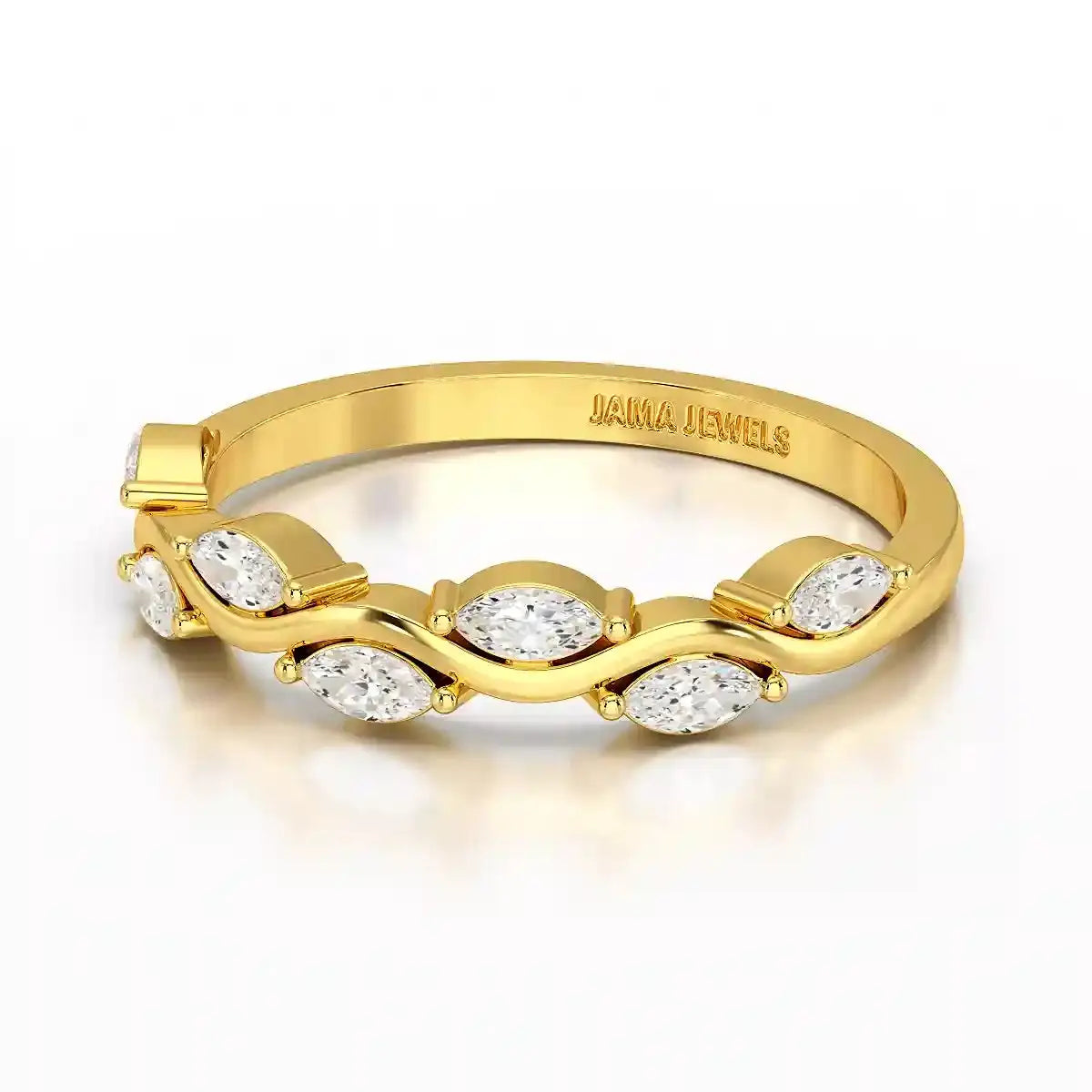 0.35 CT Twisted Ring with Marquise Cut Lab Diamonds Jama Jewels