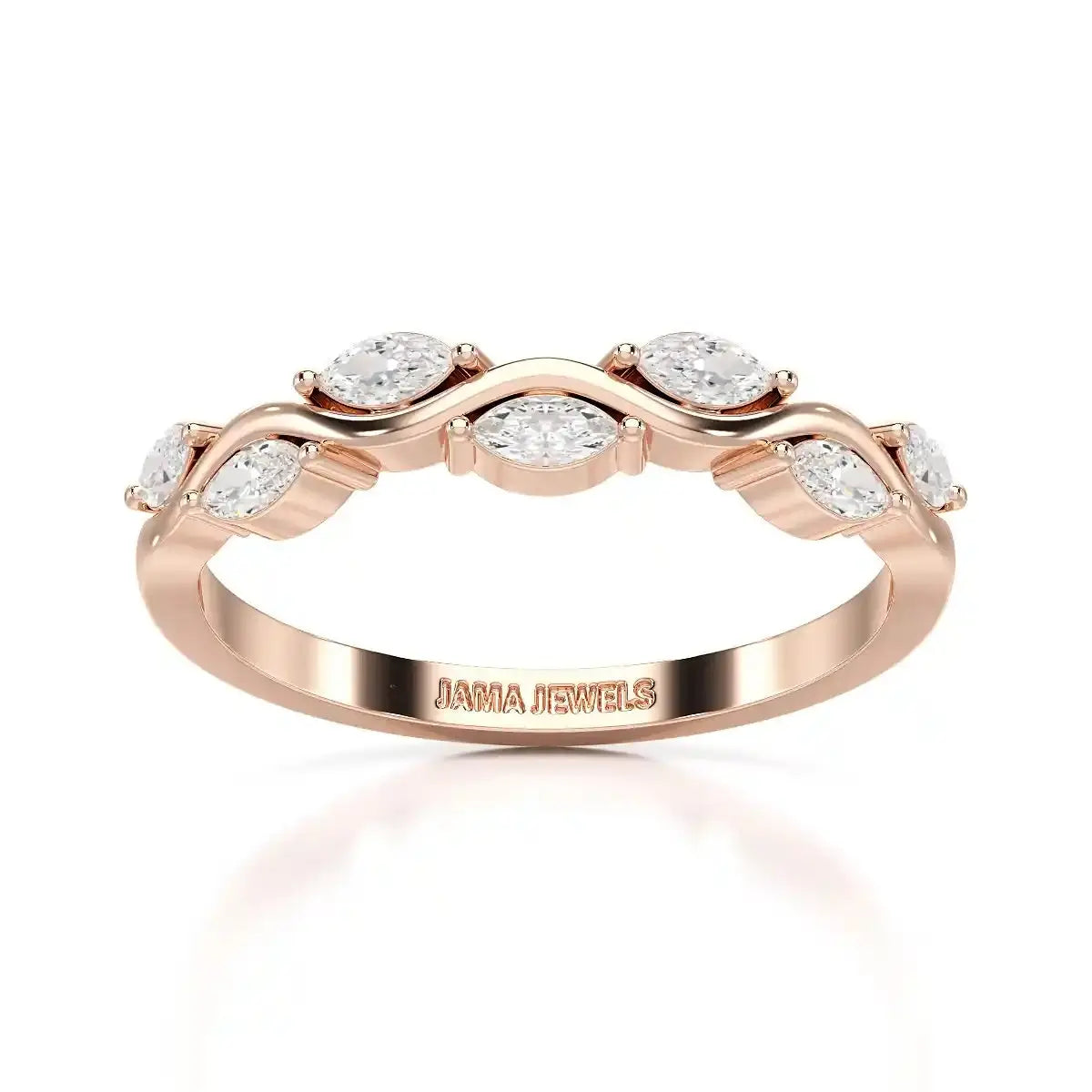 0.35 CT Twisted Ring with Marquise Cut Lab Diamonds Jama Jewels