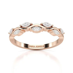 0.35 CT Twisted Ring with Marquise Cut Lab Diamonds Jama Jewels