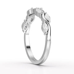 0.35 CT Twisted Ring with Marquise Cut Lab Diamonds Jama Jewels