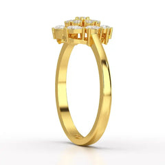 0.35 CT Cluster Ring with Pear and Round Cut Lab Diamonds Jama Jewels