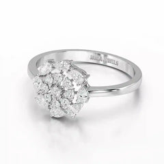 0.35 CT Cluster Ring with Pear and Round Cut Lab Diamonds Jama Jewels