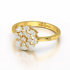 0.35 CT Cluster Ring with Pear and Round Cut Lab Diamonds Jama Jewels
