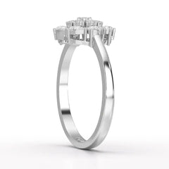 0.35 CT Cluster Ring with Pear and Round Cut Lab Diamonds Jama Jewels