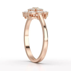 0.35 CT Cluster Ring with Pear and Round Cut Lab Diamonds Jama Jewels