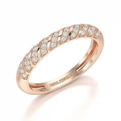 0.20 CT Half Eternity Ring with Round Cut Lab Diamonds Jama Jewels