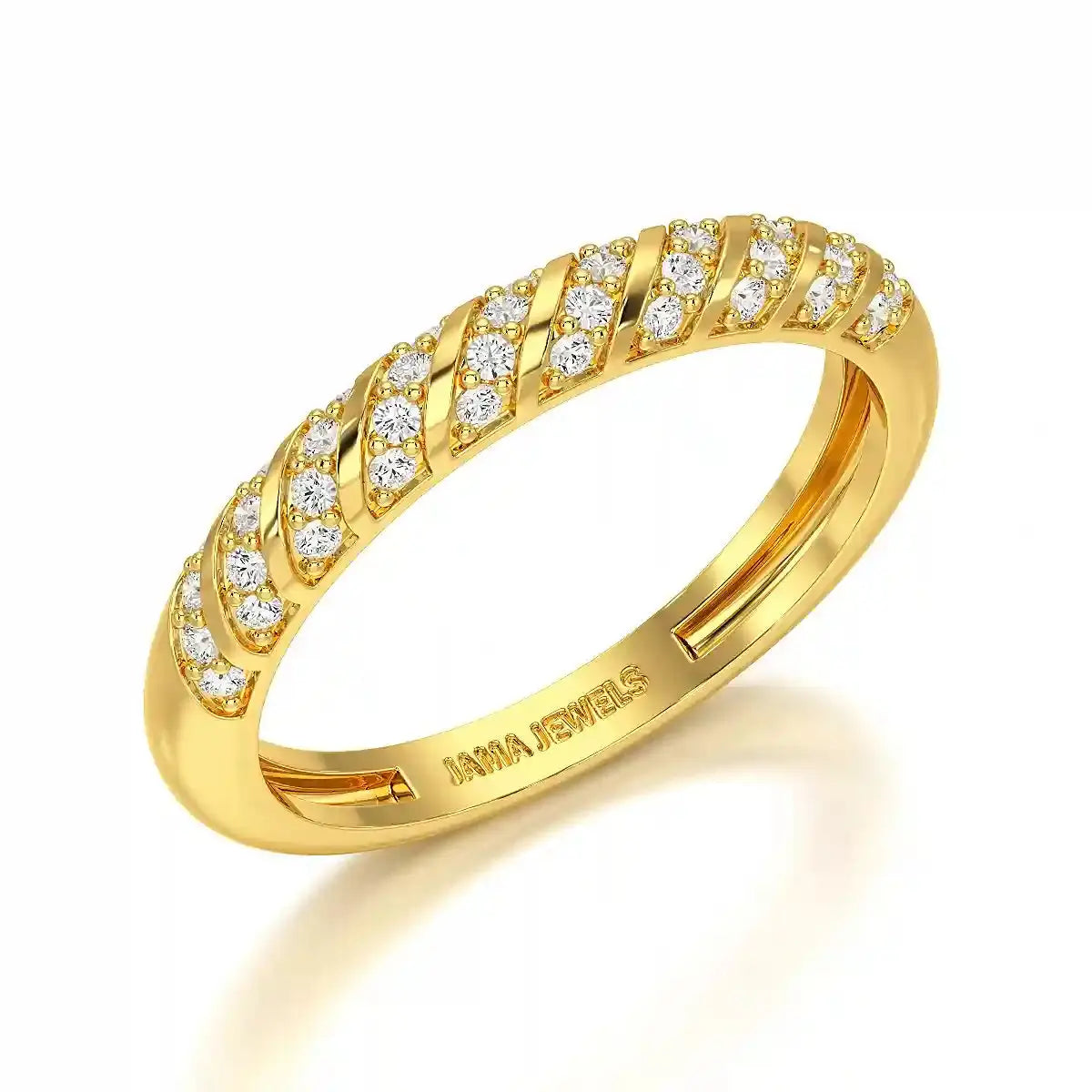 0.20 CT Half Eternity Ring with Round Cut Lab Diamonds Jama Jewels