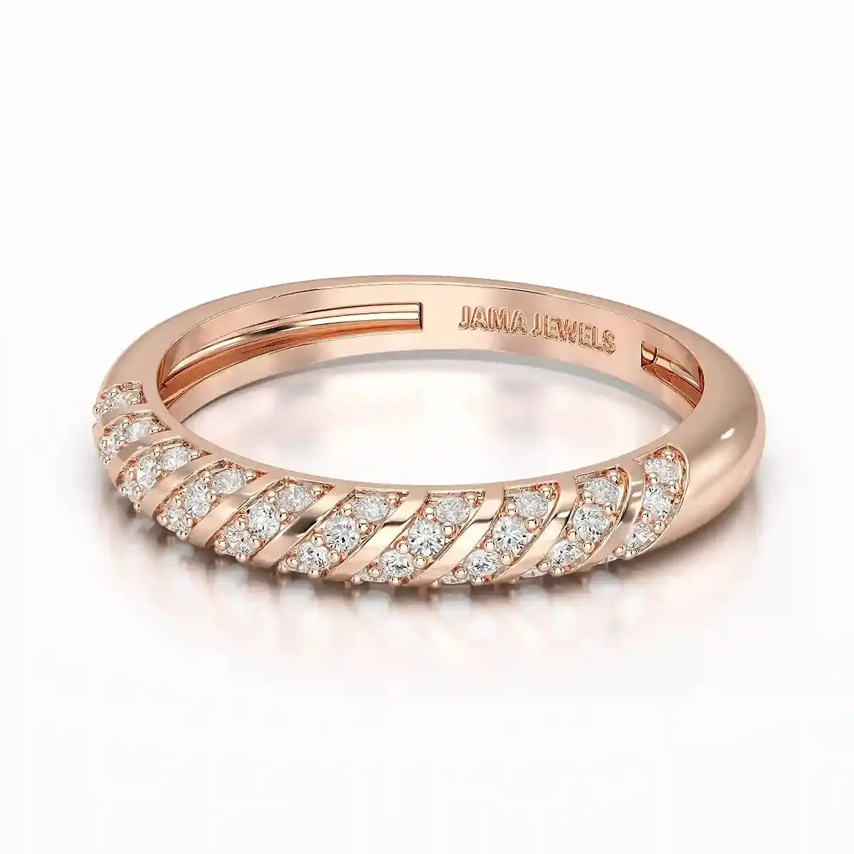 0.20 CT Half Eternity Ring with Round Cut Lab Diamonds Jama Jewels