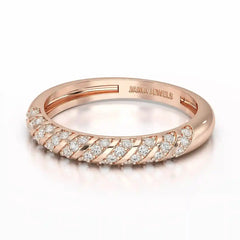 0.20 CT Half Eternity Ring with Round Cut Lab Diamonds Jama Jewels