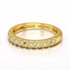 0.20 CT Half Eternity Ring with Round Cut Lab Diamonds Jama Jewels
