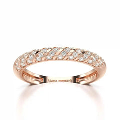 0.20 CT Half Eternity Ring with Round Cut Lab Diamonds Jama Jewels