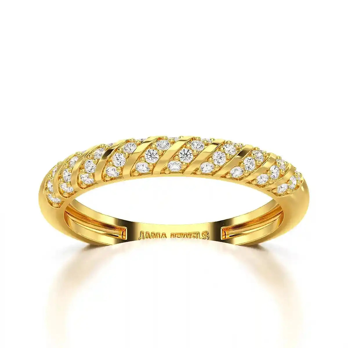 0.20 CT Half Eternity Ring with Round Cut Lab Diamonds Jama Jewels