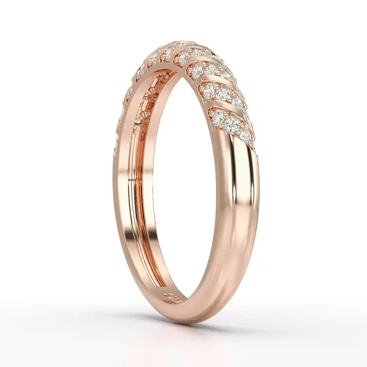 0.20 CT Half Eternity Ring with Round Cut Lab Diamonds Jama Jewels
