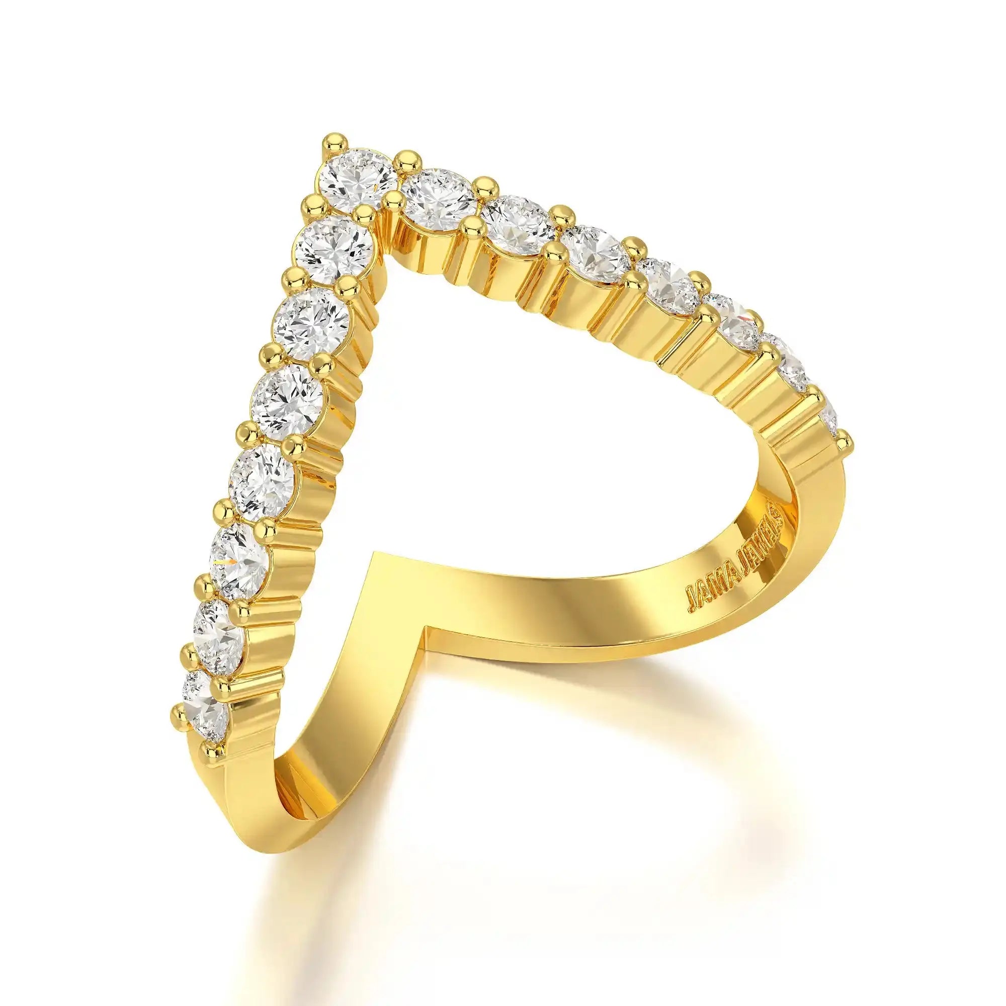 0.65 CT V Shaped Diamond Ring Jama Jewels