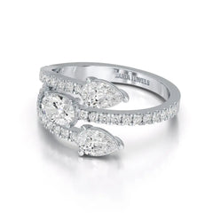 1.35 CT Three Row Diamond Bypass Ring Jama Jewels