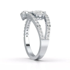 1.35 CT Three Row Diamond Bypass Ring Jama Jewels