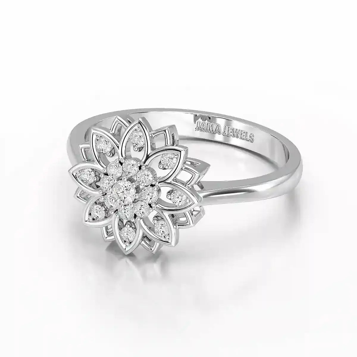 0.20 CT Round Cut Lab Diamond Bloom Ring Jama Jewels