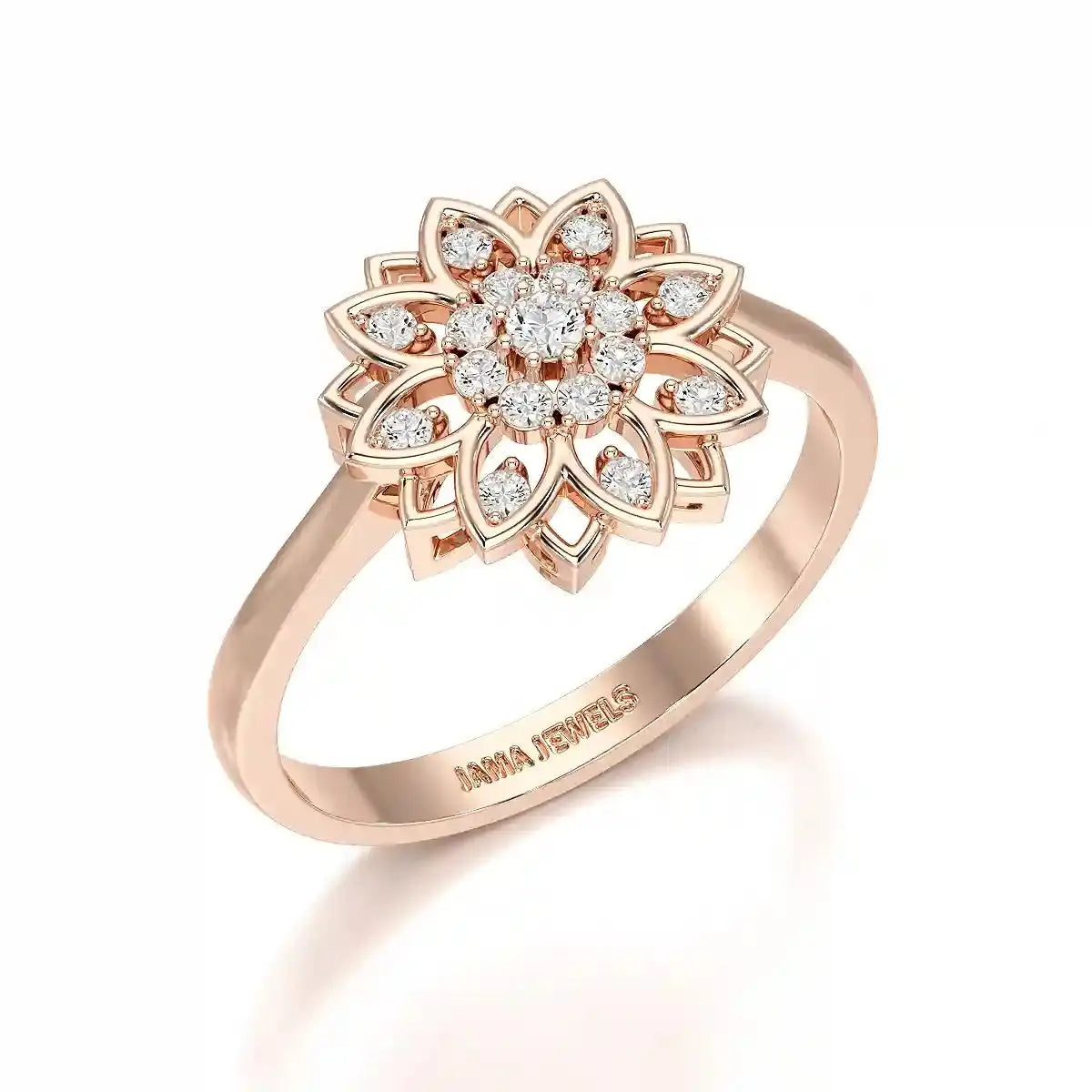 0.20 CT Round Cut Lab Diamond Bloom Ring Jama Jewels