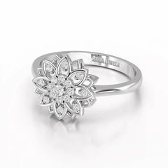 0.20 CT Round Cut Lab Diamond Bloom Ring Jama Jewels