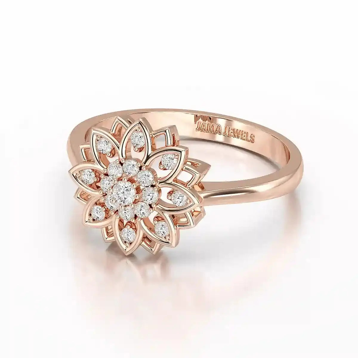 0.20 CT Round Cut Lab Diamond Bloom Ring Jama Jewels