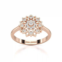 0.20 CT Round Cut Lab Diamond Bloom Ring Jama Jewels