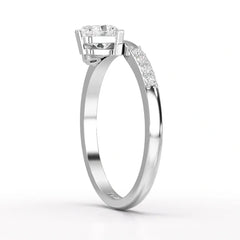 0.55 CT Stacked Heart & Round Cut Lab Diamonds Ring Jama Jewels