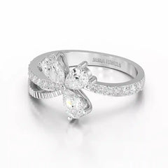 0.95 CT Pear & Round Cut Lab Diamond Split Ring Jama Jewels
