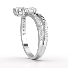 0.95 CT Pear & Round Cut Lab Diamond Split Ring Jama Jewels