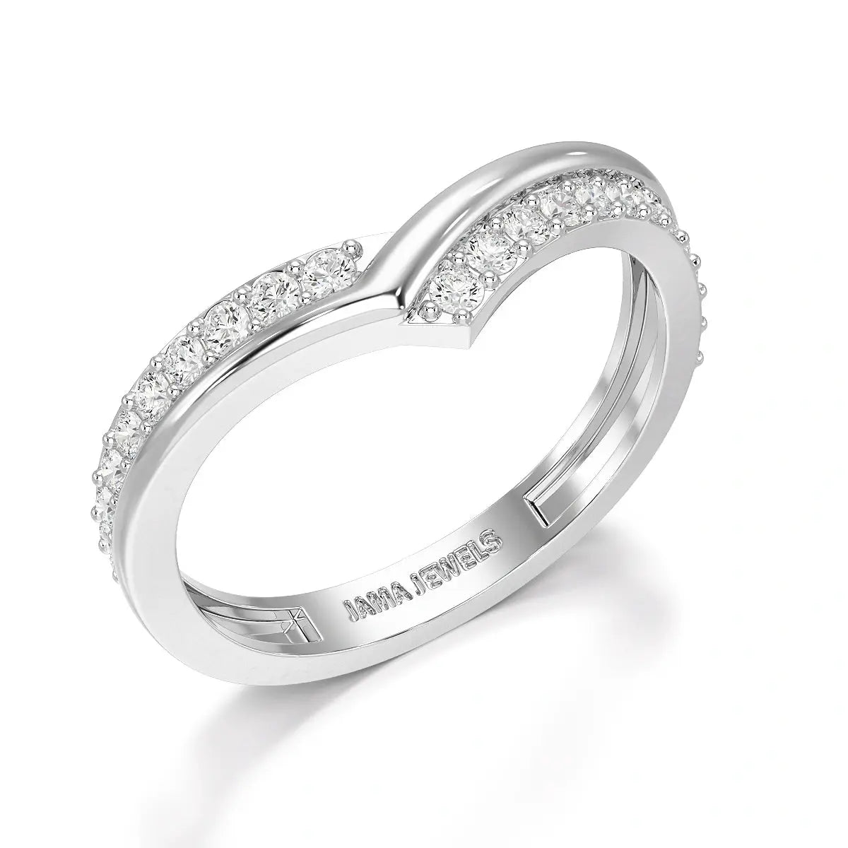 0.25 CT Pave Setting Round Cut Lab Diamond Ring Jama Jewels