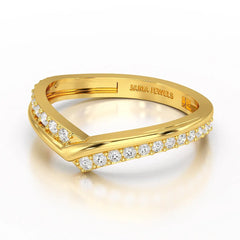 0.25 CT Pave Setting Round Cut Lab Diamond Ring Jama Jewels