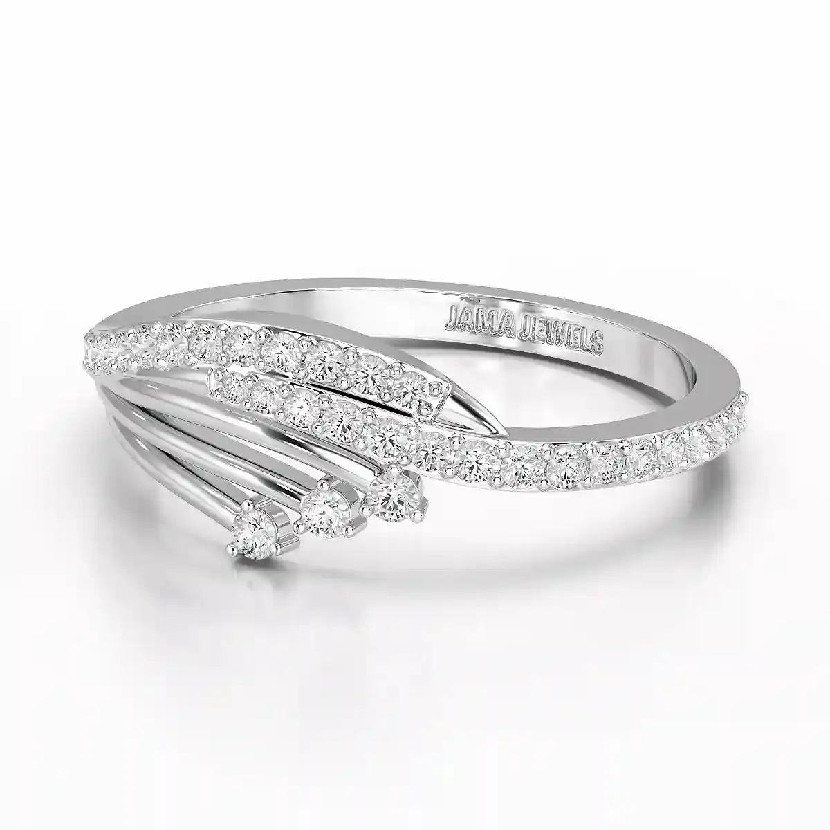 0.30 CT Round Cut Lab Diamond Bypass Ring Jama Jewels