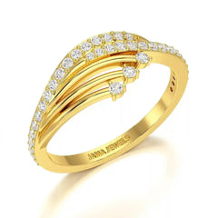 0.30 CT Round Cut Lab Diamond Bypass Ring Jama Jewels