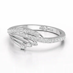 0.30 CT Round Cut Lab Diamond Bypass Ring Jama Jewels