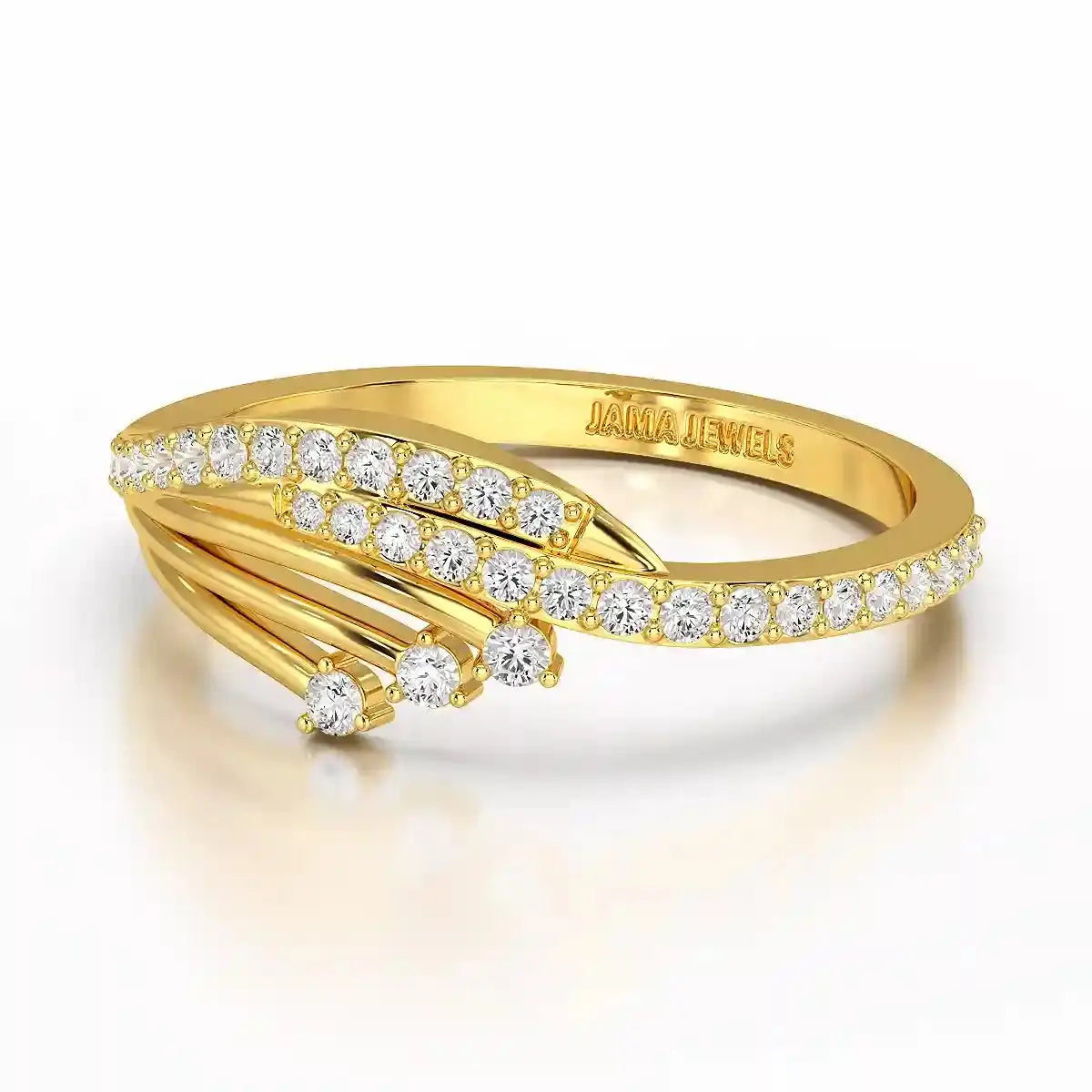0.30 CT Round Cut Lab Diamond Bypass Ring Jama Jewels