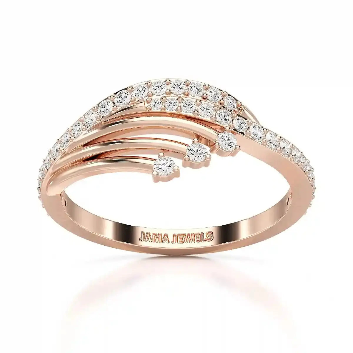 0.30 CT Round Cut Lab Diamond Bypass Ring Jama Jewels