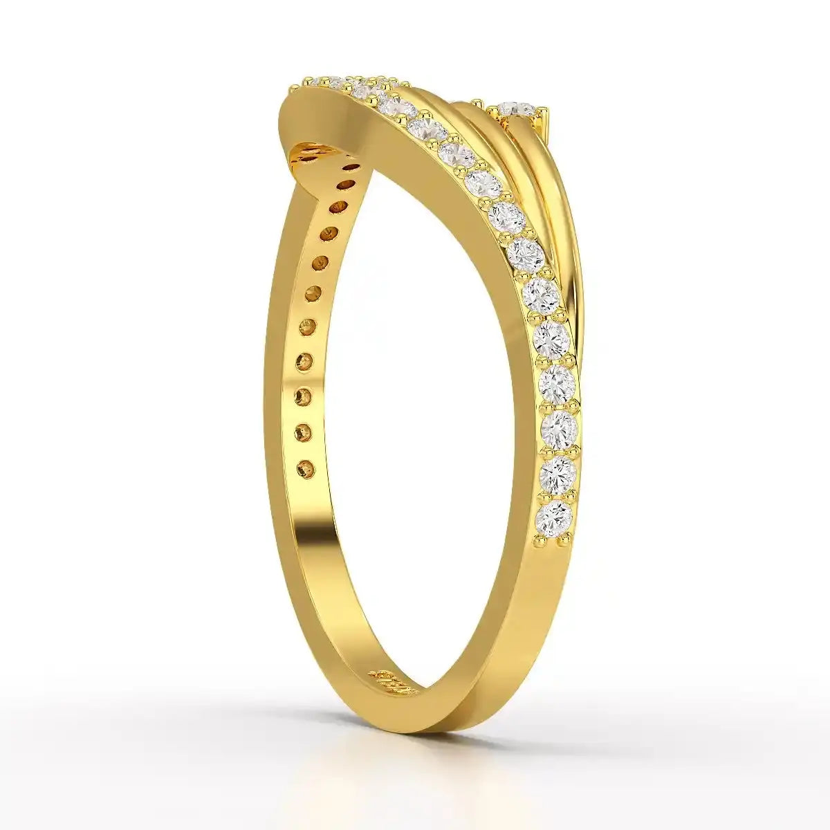 0.30 CT Round Cut Lab Diamond Bypass Ring Jama Jewels