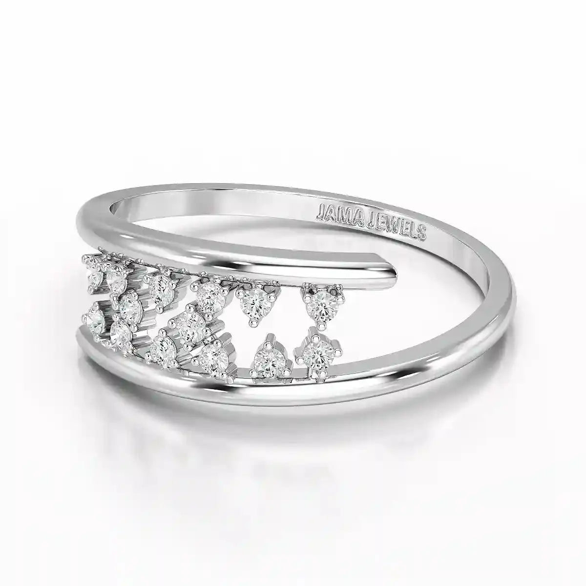 0.10 CT Pipe Pave Lab Diamond Ring with Round Diamonds Jama Jewels