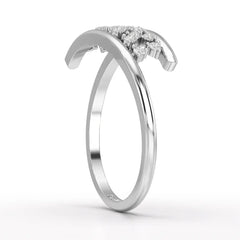 0.10 CT Pipe Pave Lab Diamond Ring with Round Diamonds Jama Jewels