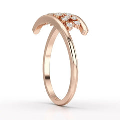 0.10 CT Pipe Pave Lab Diamond Ring with Round Diamonds Jama Jewels