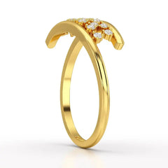 0.10 CT Pipe Pave Lab Diamond Ring with Round Diamonds Jama Jewels