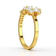 0.65 CT Open Ring with Pear & Round Cut Lab Diamonds Jama Jewels