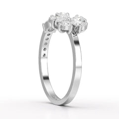 0.65 CT Open Ring with Pear & Round Cut Lab Diamonds Jama Jewels