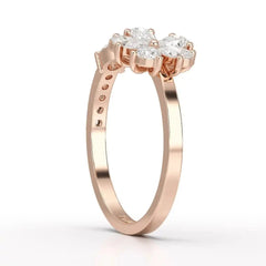 0.65 CT Open Ring with Pear & Round Cut Lab Diamonds Jama Jewels
