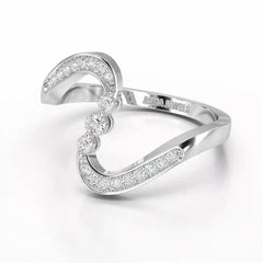 0.15 CT Lab Diamond Wave Ring with Round Cut Lab Diamonds Jama Jewels