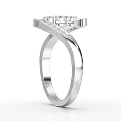 0.15 CT Lab Diamond Wave Ring with Round Cut Lab Diamonds Jama Jewels