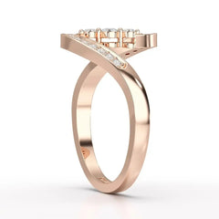 0.15 CT Lab Diamond Wave Ring with Round Cut Lab Diamonds Jama Jewels